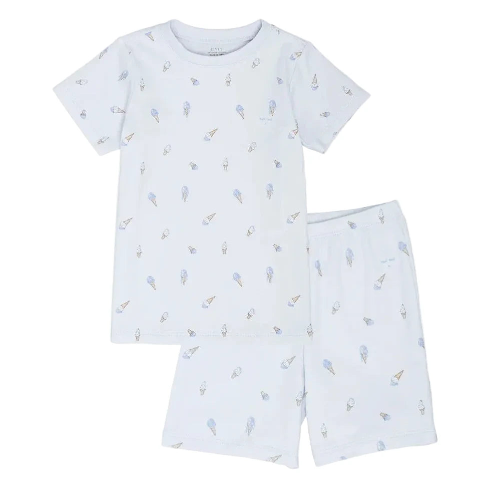 Tweedelige zomer pyjama met ijsjesprint van het merk LIVLY in lichtblauw 