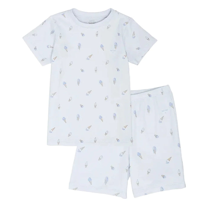 Tweedelige zomer pyjama met ijsjesprint van het merk LIVLY in lichtblauw 