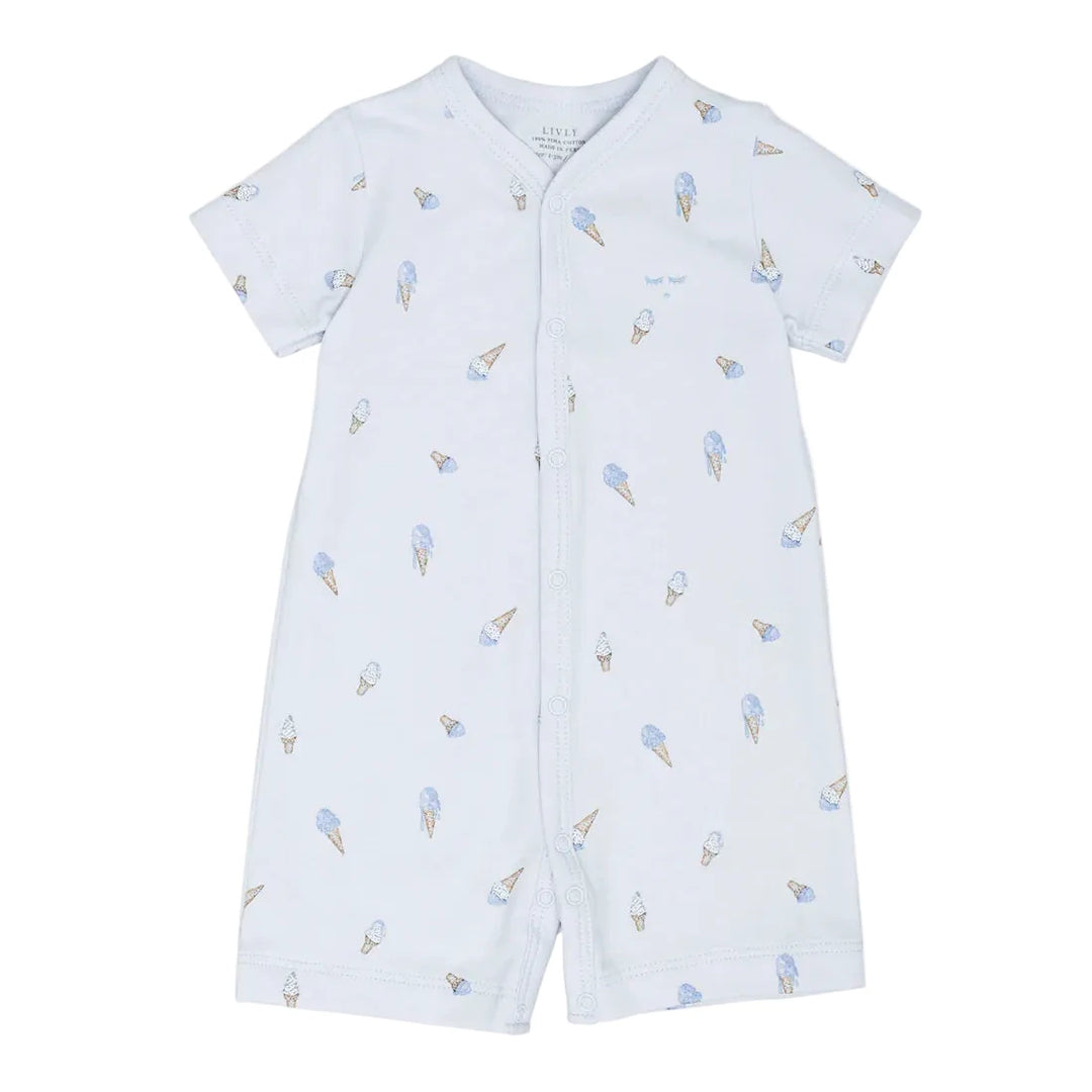 zomer pyjama met ijsjes voor jongens in lichtblauw van LIVLY