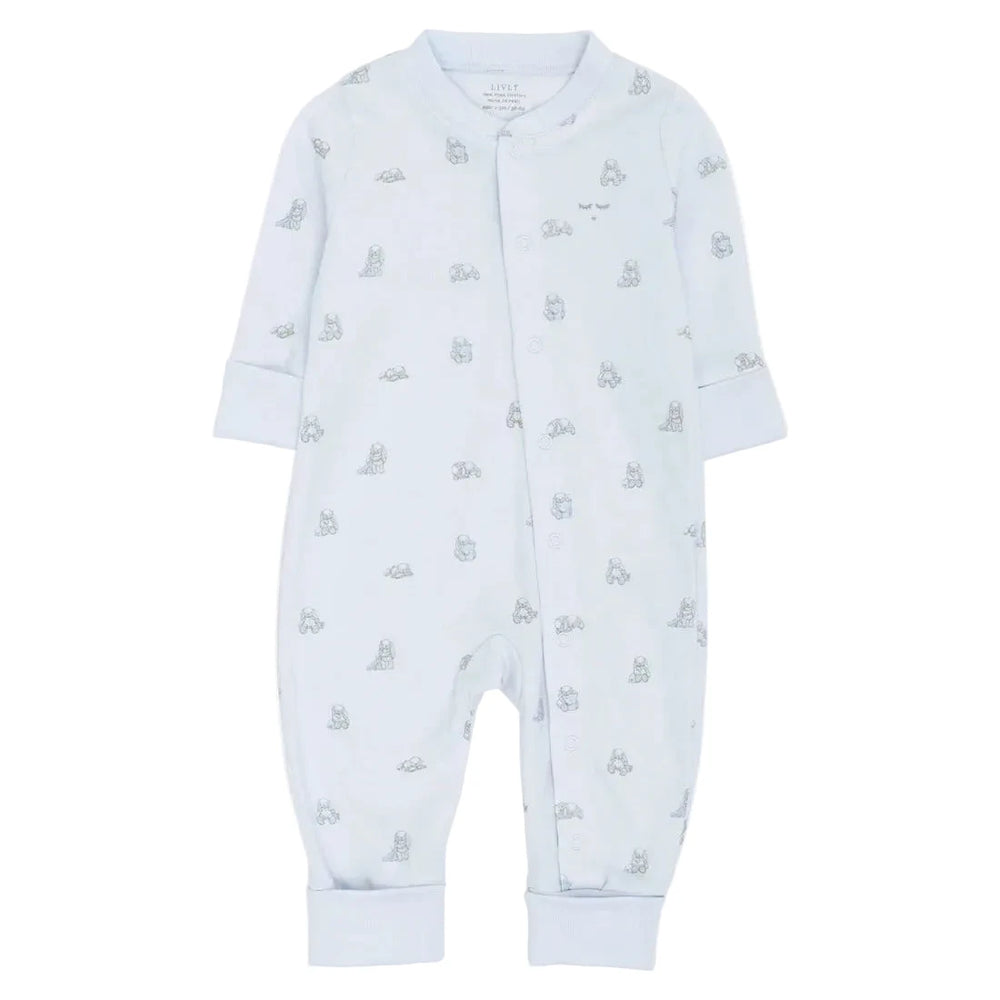 lichtblauwe babypyjama met konijntjes van LIVLY
