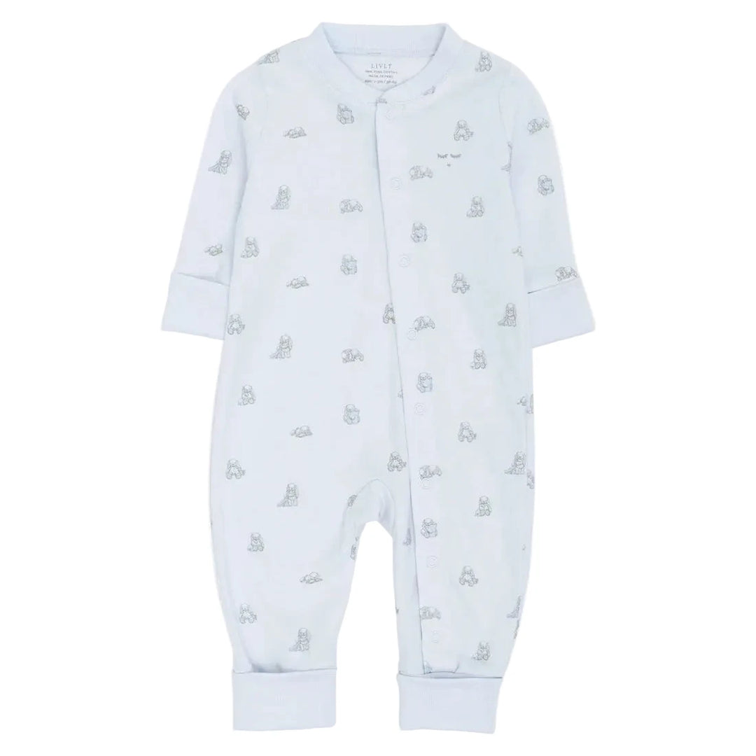 lichtblauwe babypyjama met konijntjes van LIVLY