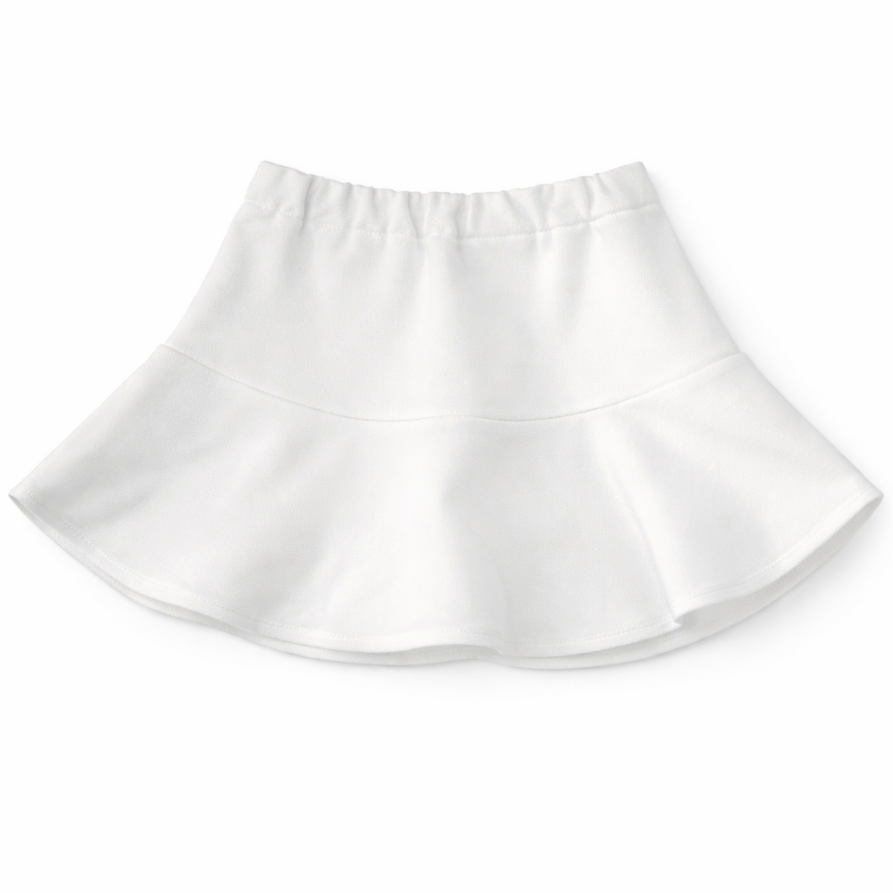 Achterkant van skort in wit katoen met verstelbare tailleband 