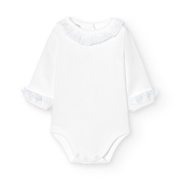 Romper broderie kraag + manchetten lange mouw - Babidu