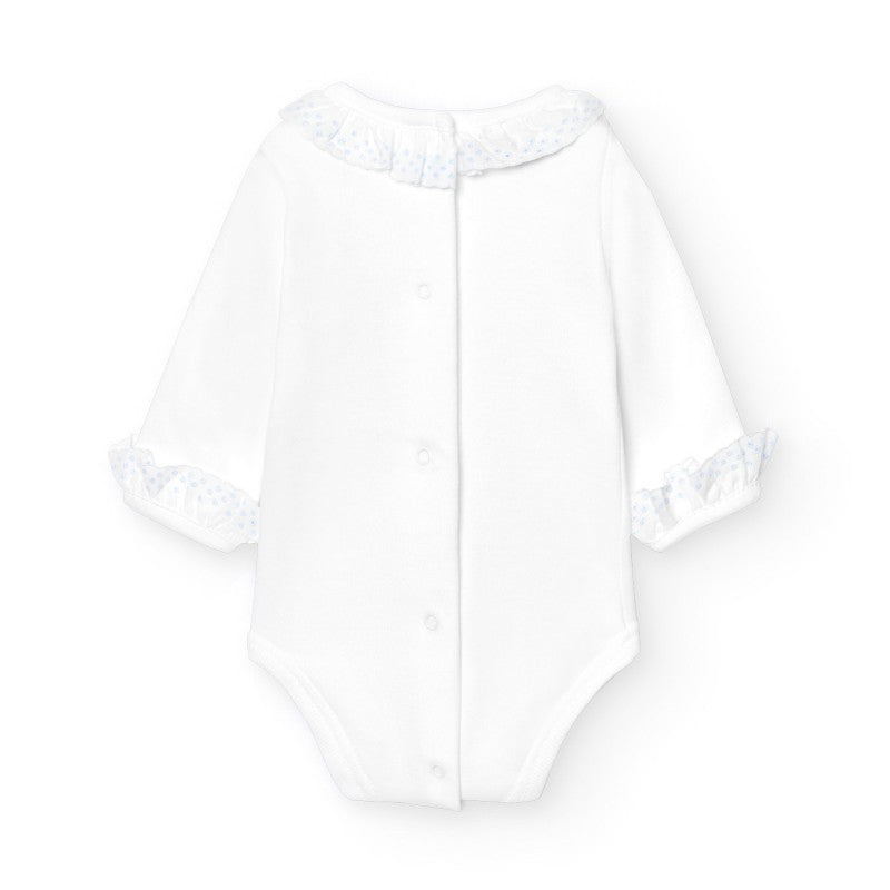 Romper broderie kraag + manchetten lange mouw - Babidu