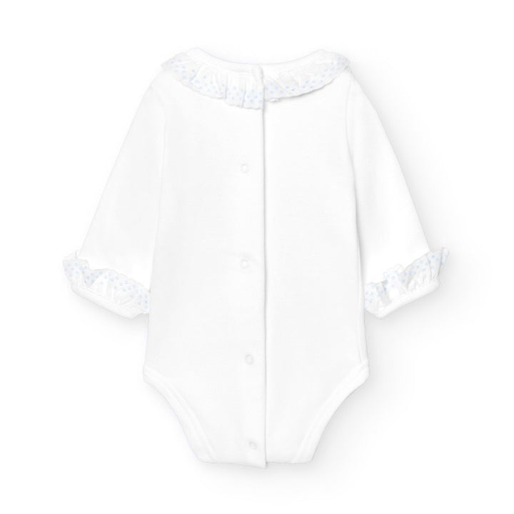 Romper broderie kraag + manchetten lange mouw - Babidu