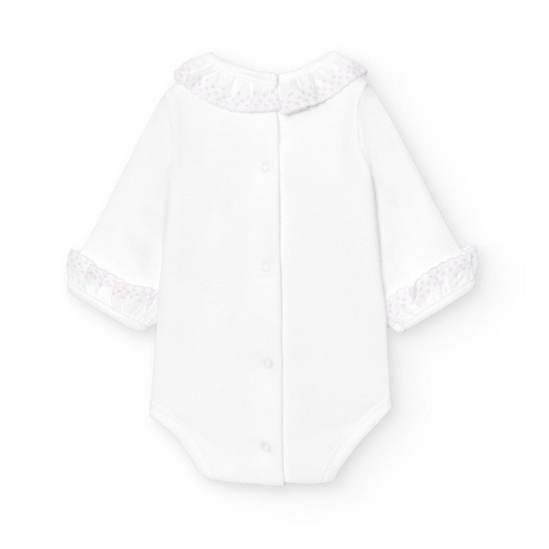 Romper broderie kraag + manchetten lange mouw - Babidu