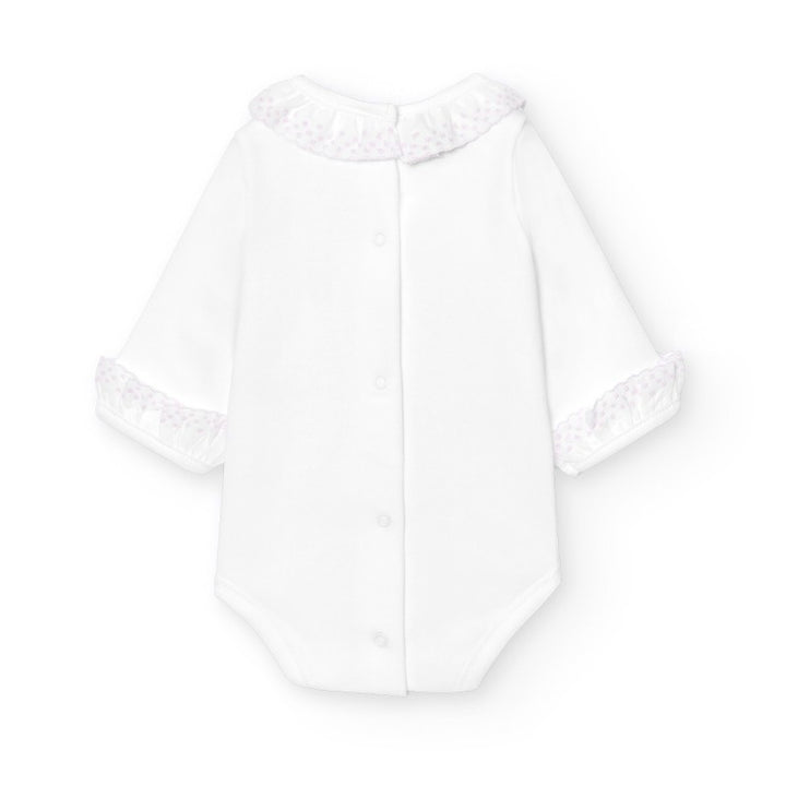 Romper broderie kraag + manchetten lange mouw - Babidu