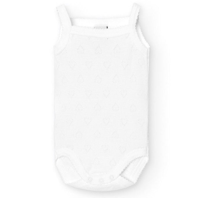 Romper met ajour hartjes en spaghetti bandjes van het merk Babidu 