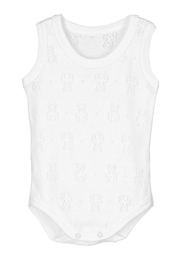 Romper met ajour beertjes Unisex van het merk Calamaro in wit 
