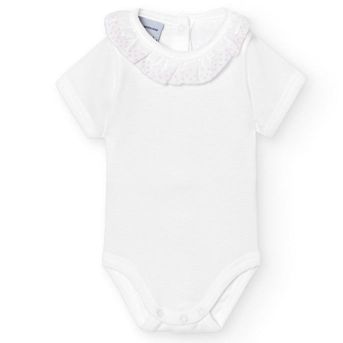 romper met lichtroze broderie kraag van babidu