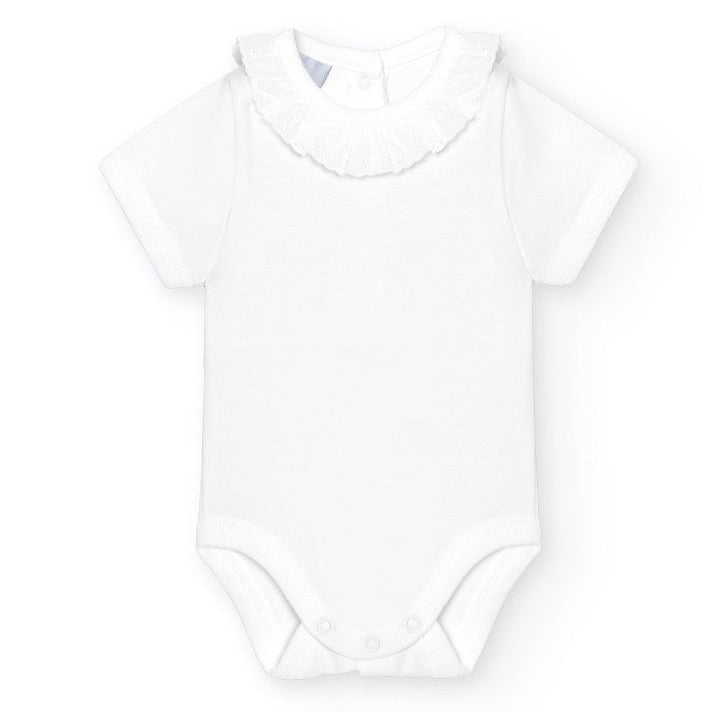 romper met korte mouwen en broderie kraag van het merk Babidu