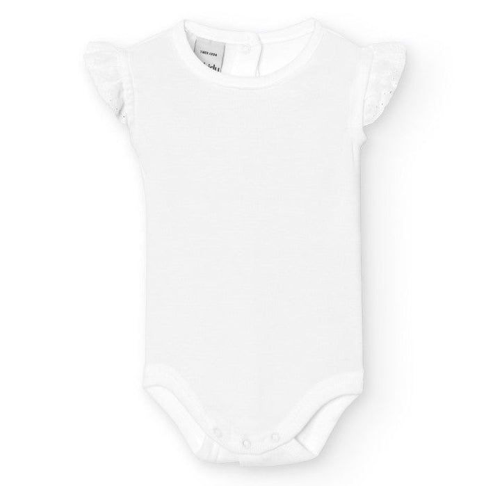 Romper met kapmouwtjes in broderie van het merk Babidu