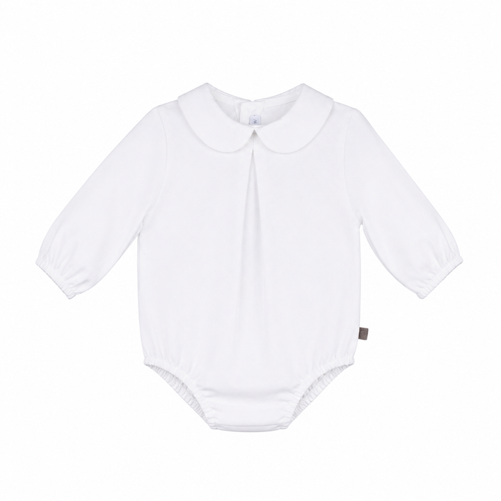 katoenen romper met pofmouwen en rondje kraag unisex van calamaro 