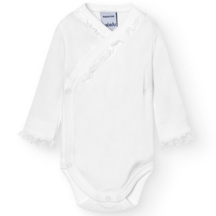 overslag romper met kanten details in het wit van babidu 