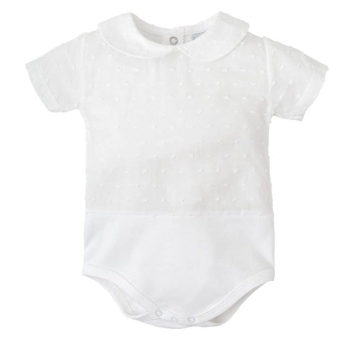 Lichte romper in plumenti katoen met ronde kraag en korte mouwen van babidu