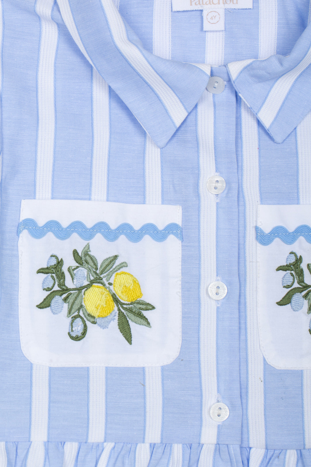 details citroenborduursel op patachou meisjes blouse
