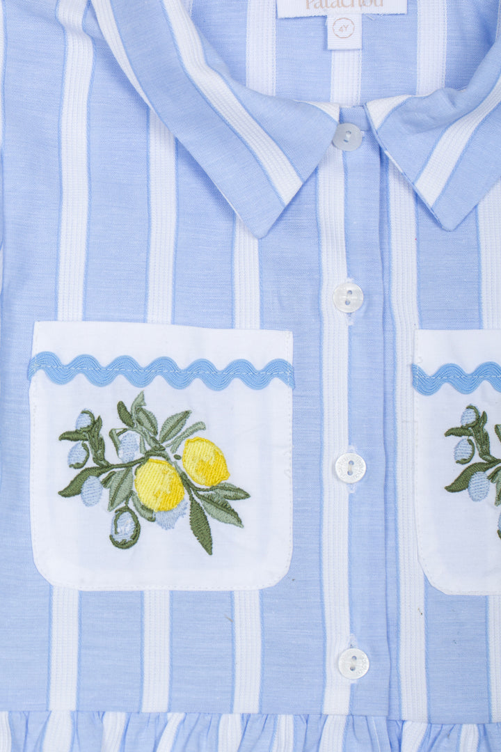 details citroenborduursel op patachou meisjes blouse
