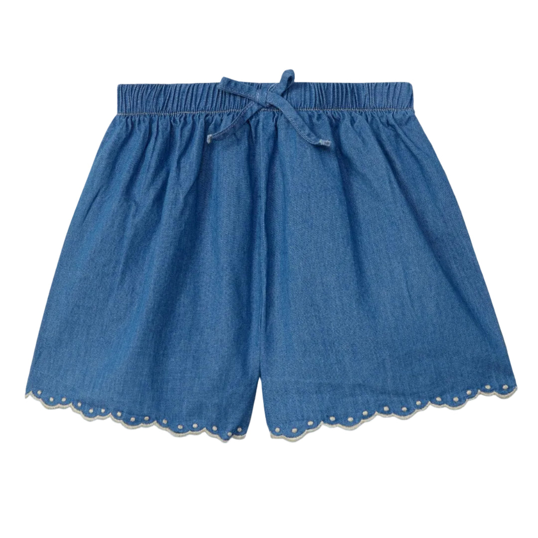 Wijd jeans broekje met borduurwerk voor meisjes Laranjinha