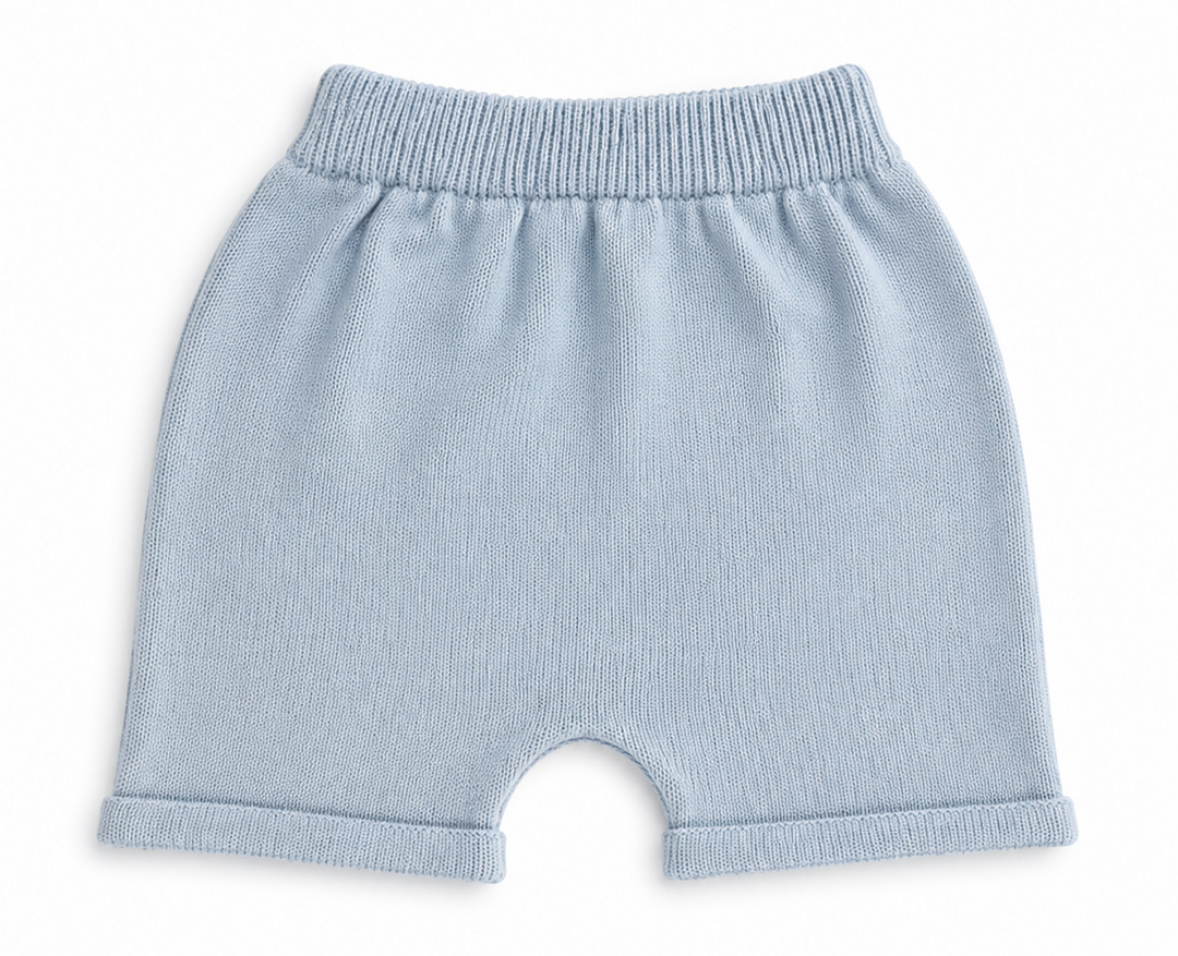 gebreide katoenen short voor jongens in blauw van Martin Aranda 