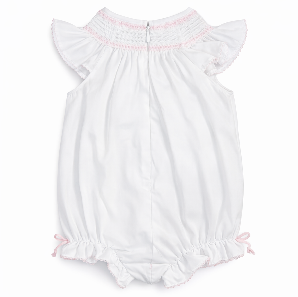 Achterkant van zomerbabypakje deolinda met rits