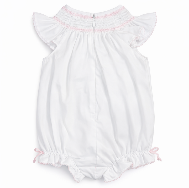 Achterkant van zomerbabypakje deolinda met rits