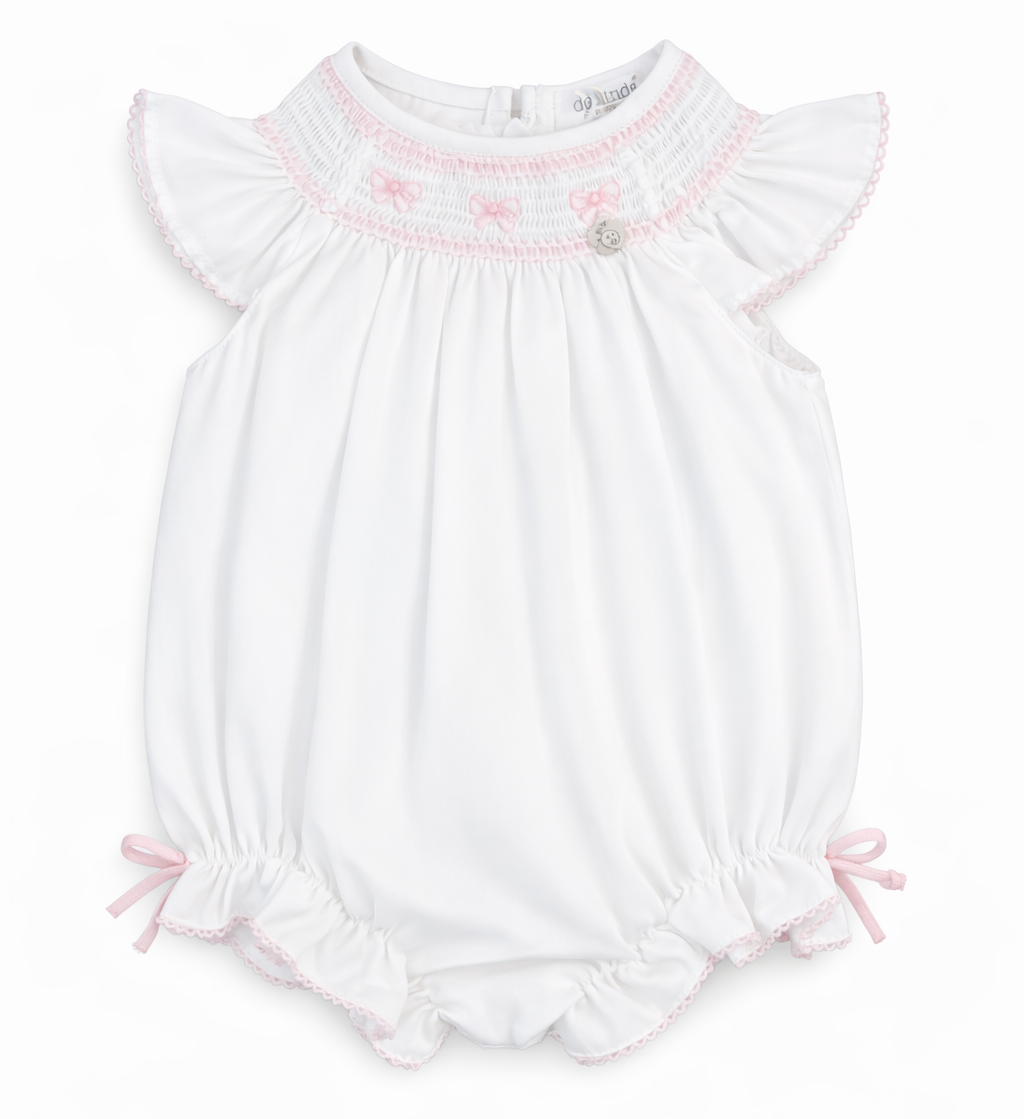 Deolinda shortie met strikjes en smockwerk 