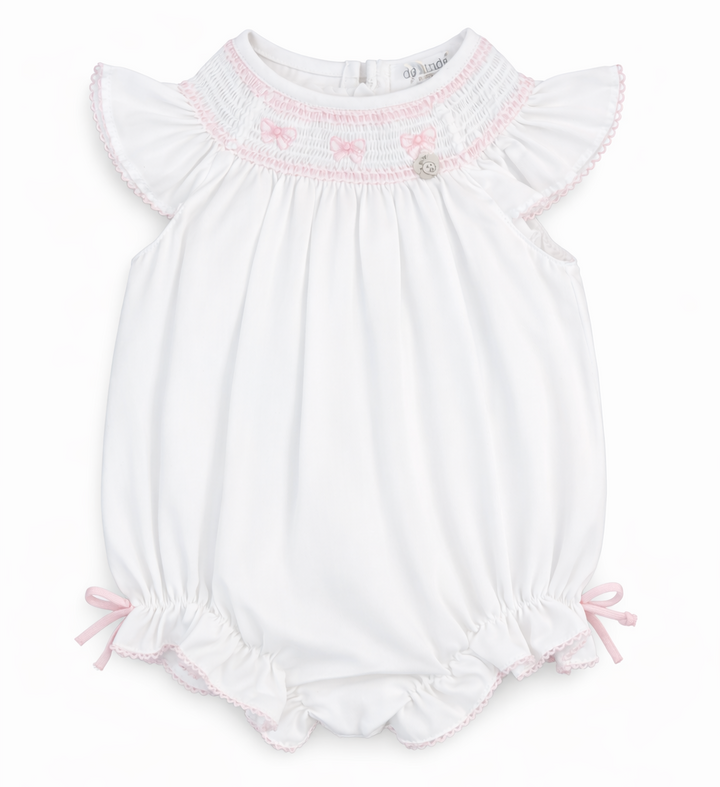 Deolinda shortie met strikjes en smockwerk 