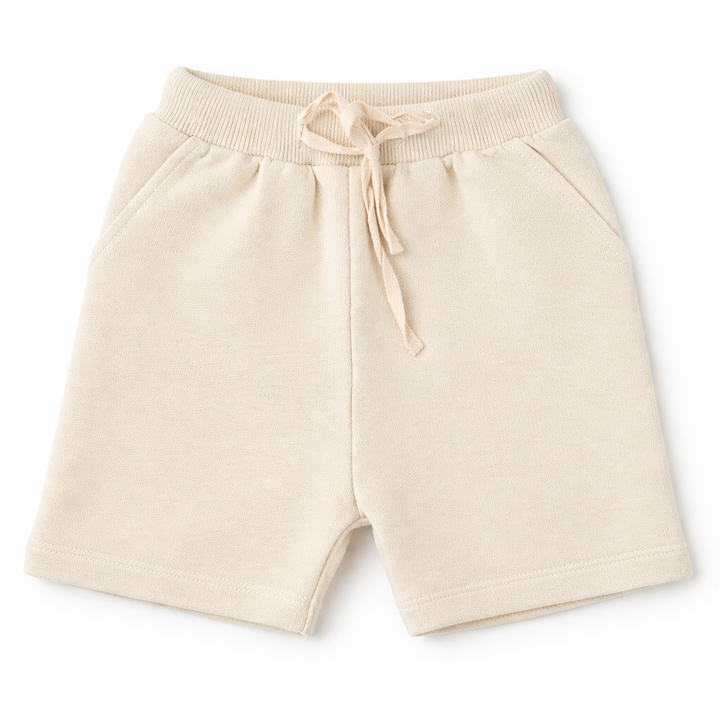 baggy short in crème kleurig organisch katoen van Wedoble