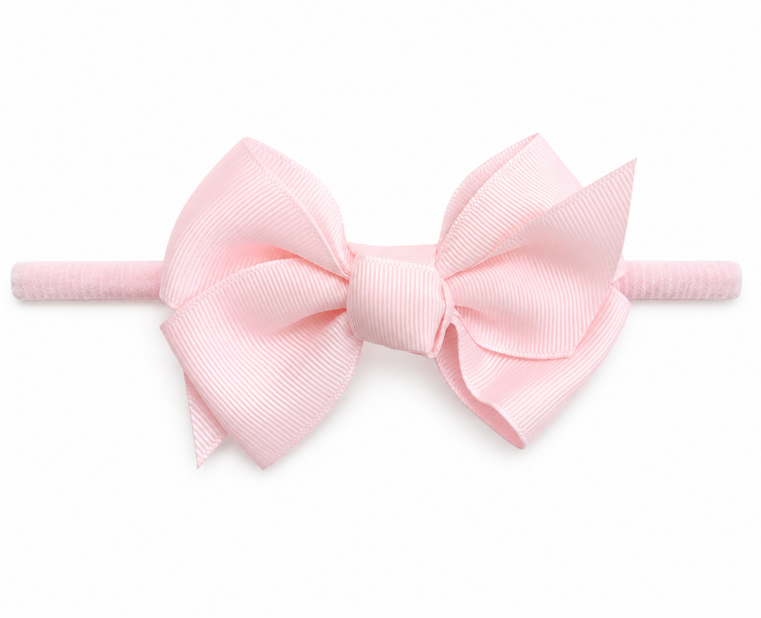 lichtroze haarband met grote strik voor baby's