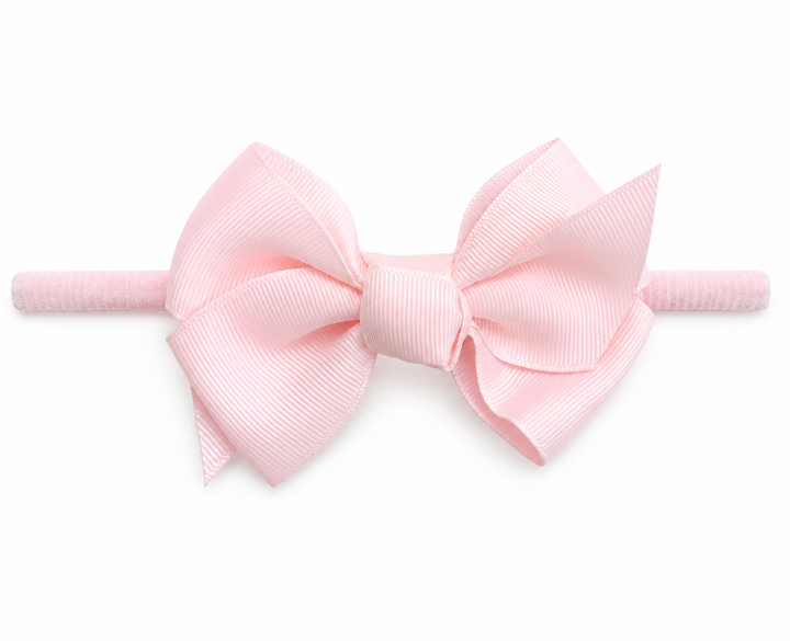 lichtroze haarband met grote strik voor baby's