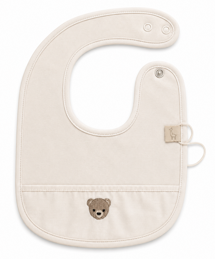 Baby Gi beige slabber met teddy beertje