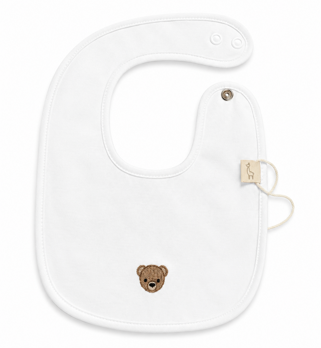 Baby Gi witte slabber met geborduurd teddy detail