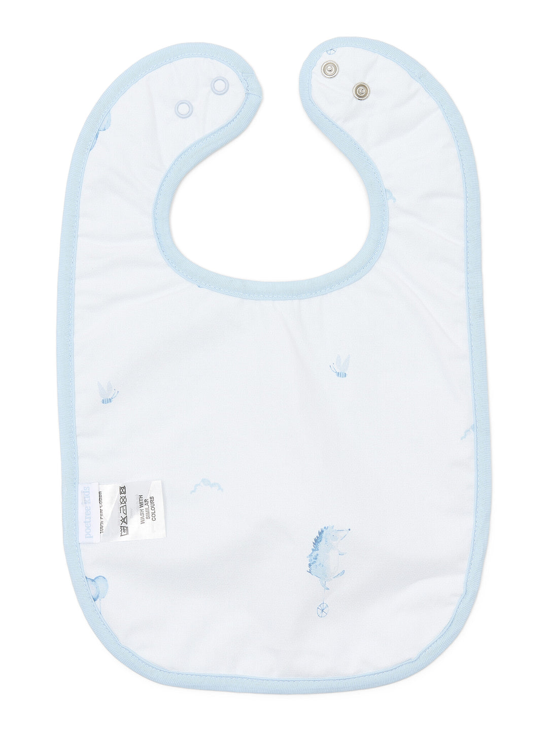achterkant van blue dreams slabber egeltjes print Poetree kids