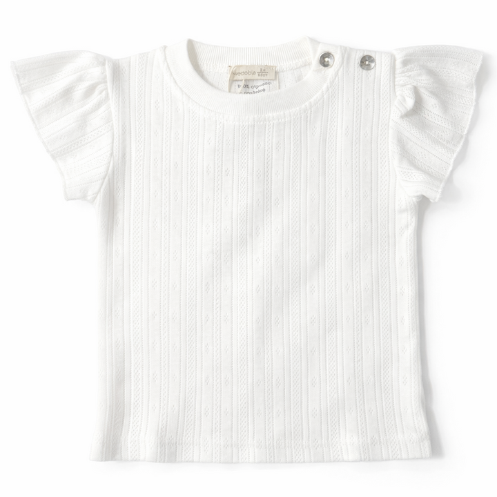 T-dhirt met ruffle mouwtjes en ajour van het merk Wedoble 