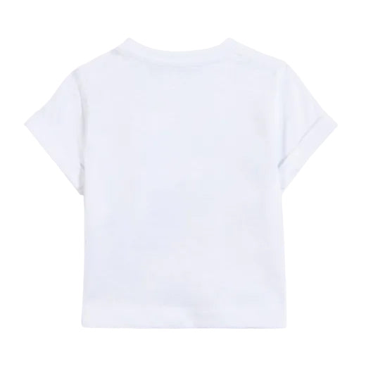 Achterkant van T-shirt met badmintonpsint van Tartine et chocolat