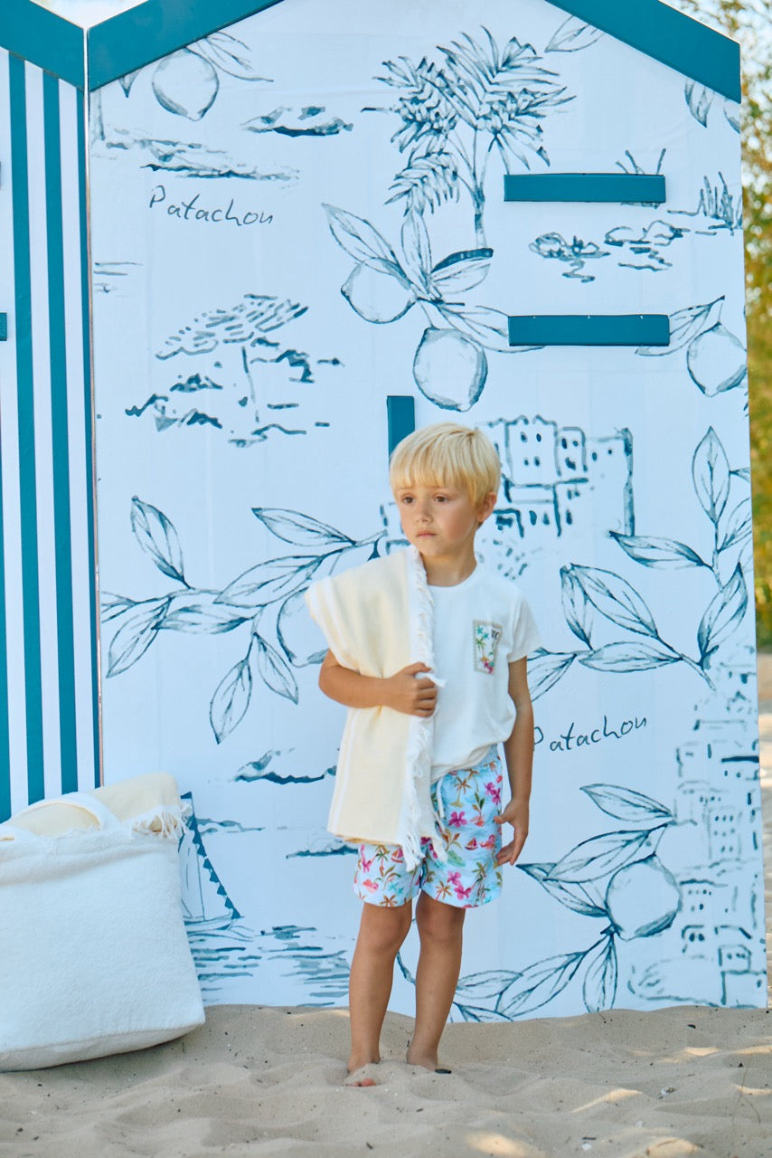 zomers zwemsetje met palmbomen en zee van Patachou