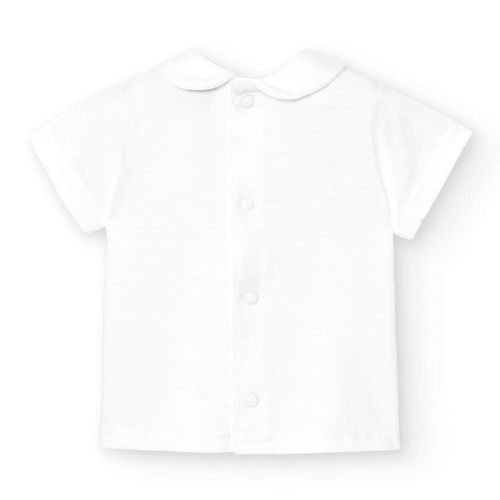 T-shirt met korte mouwen en Peter Pan kraag van Babidu 