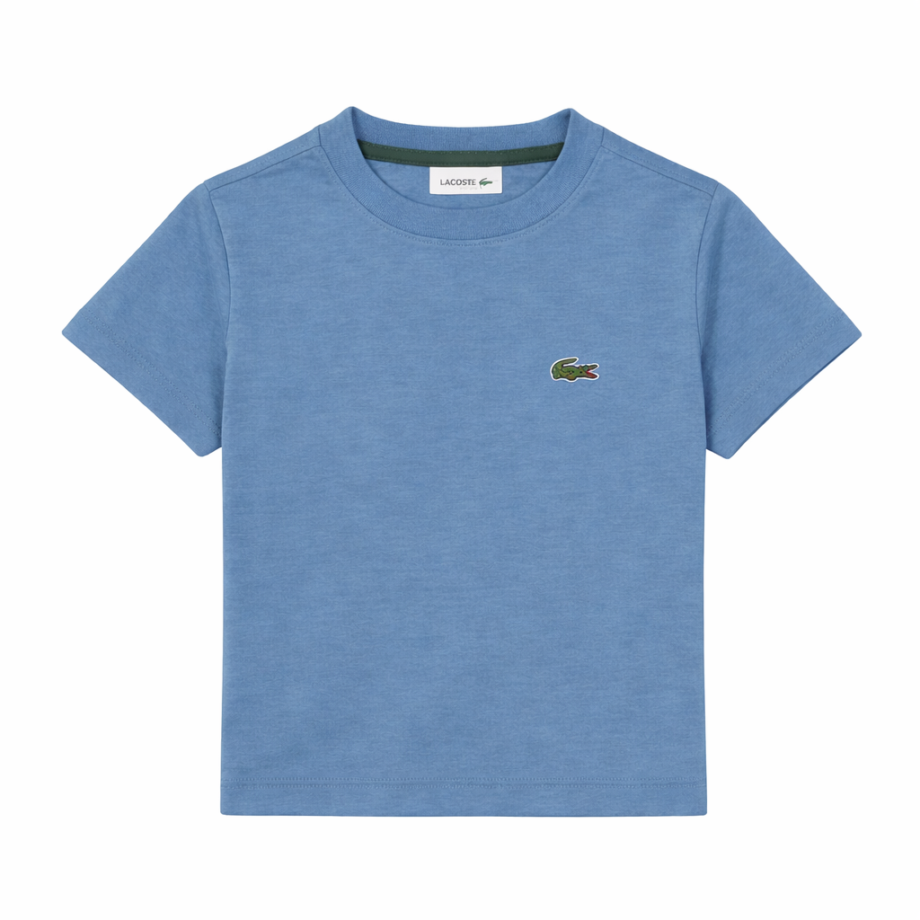 Blauw Lacoste t-shirt met korte mouwen en krokodil logo