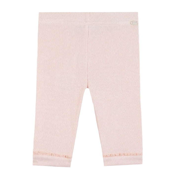 Rib legging pale pink met sierrand van tartine et chocolat 