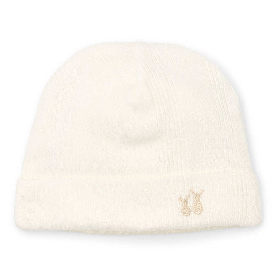 rib katoenen baby mutsje in beige van Poetree kids