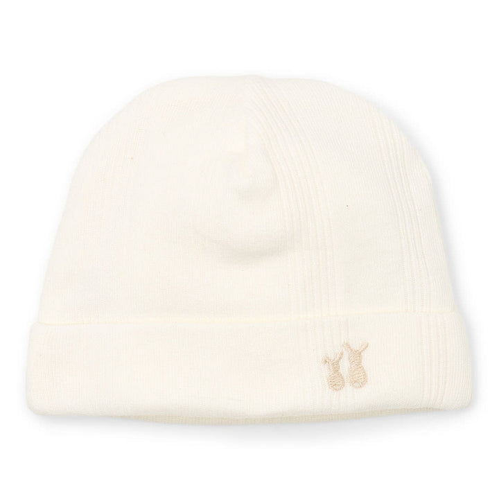 rib katoenen baby mutsje in beige van Poetree kids