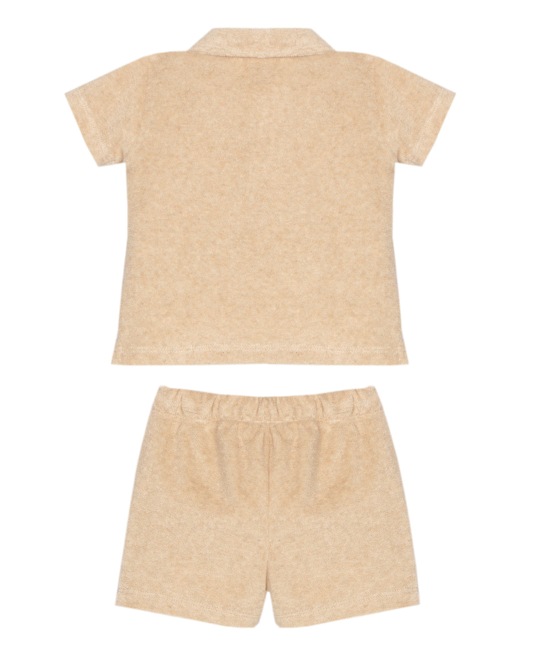 badstof zomersetje in beige van Patachou achterkant