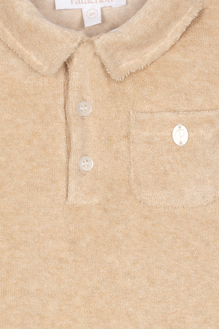 Polo van tweedelig zomersetje in badstof van patachou beige 