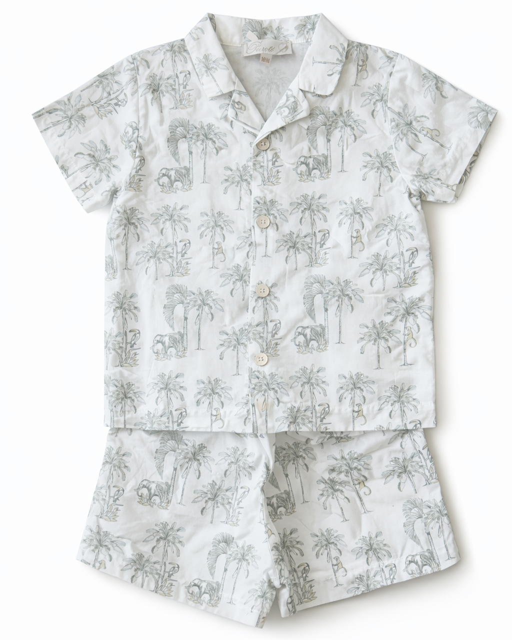 Luchtige zomerset blouse + short in safari print van Pureté du bébé