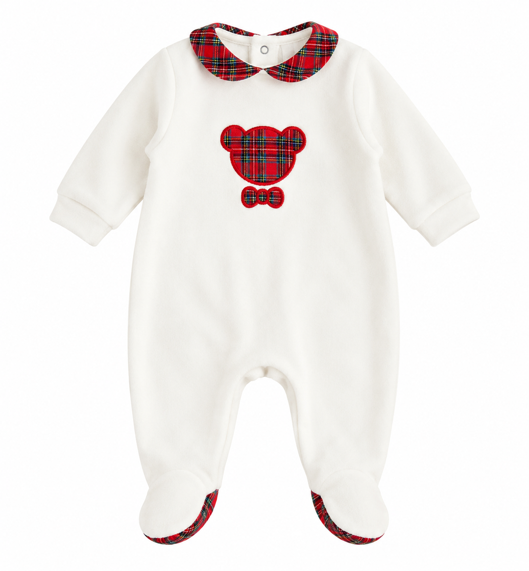 tartan babypakje met teddybeer te personaliseren met initiaal 