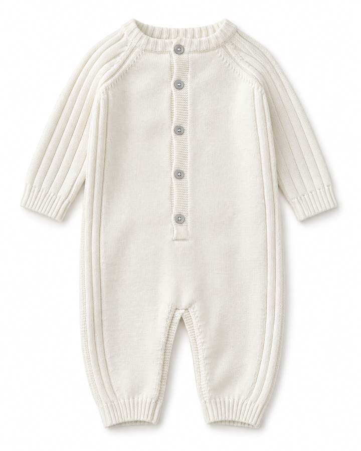 unisex babypakje achterkant knoopjes offwhite breisel van martin aranda 