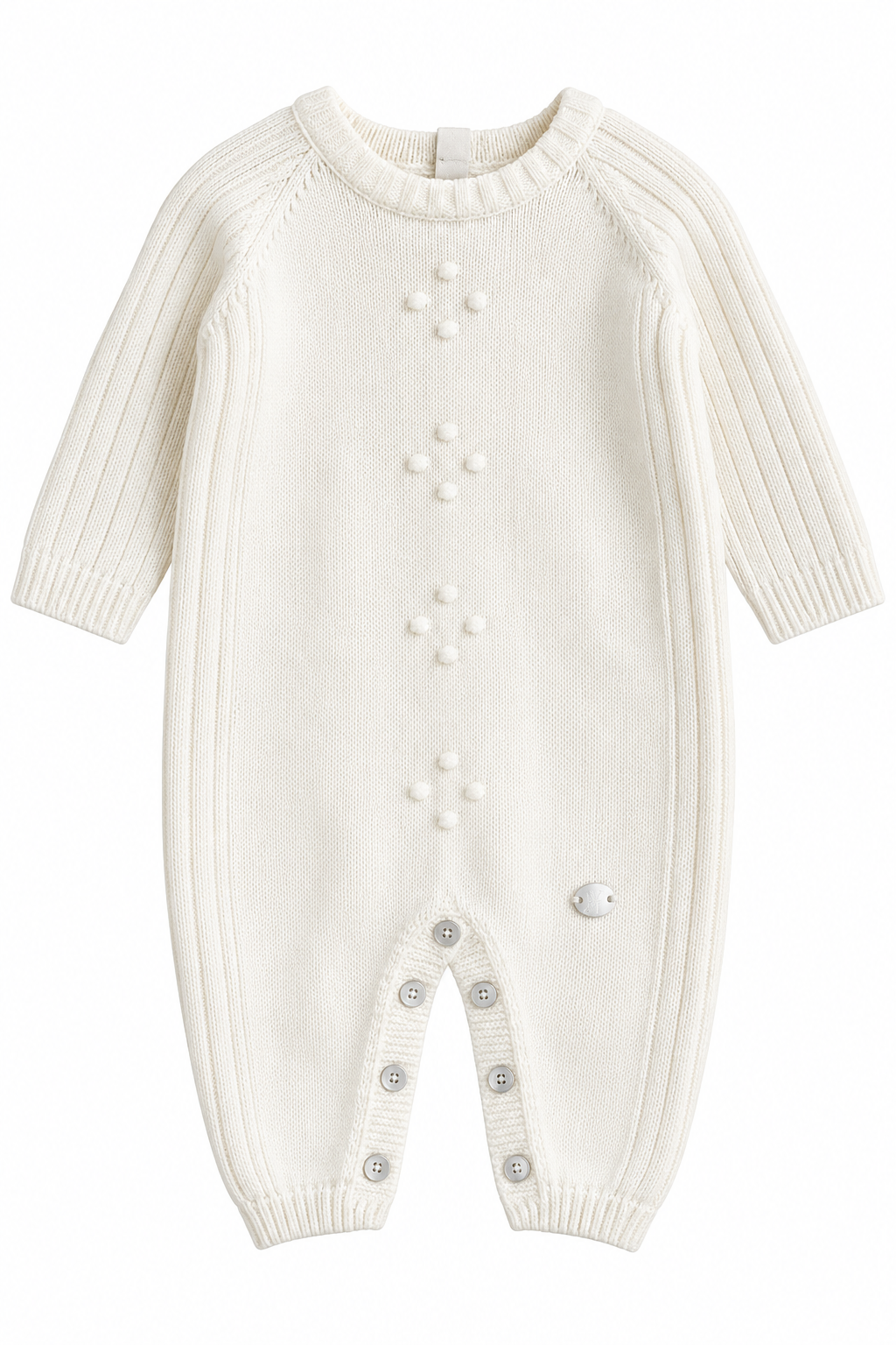 offwhite unisex babypakje in fijn breisel met knoopjes unisex voor Martin aramda 
