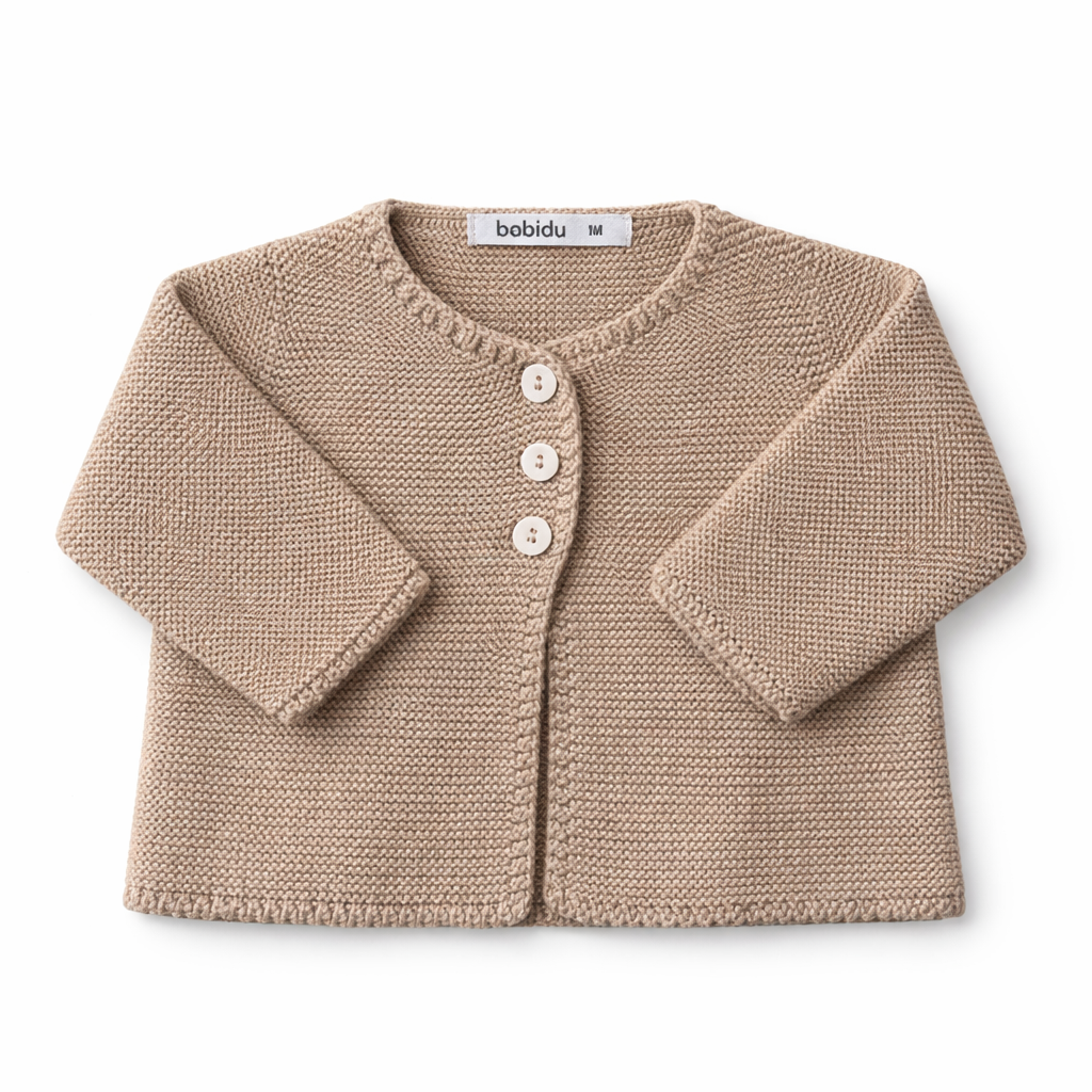 fijn gebreid katoen vestje van Babidu