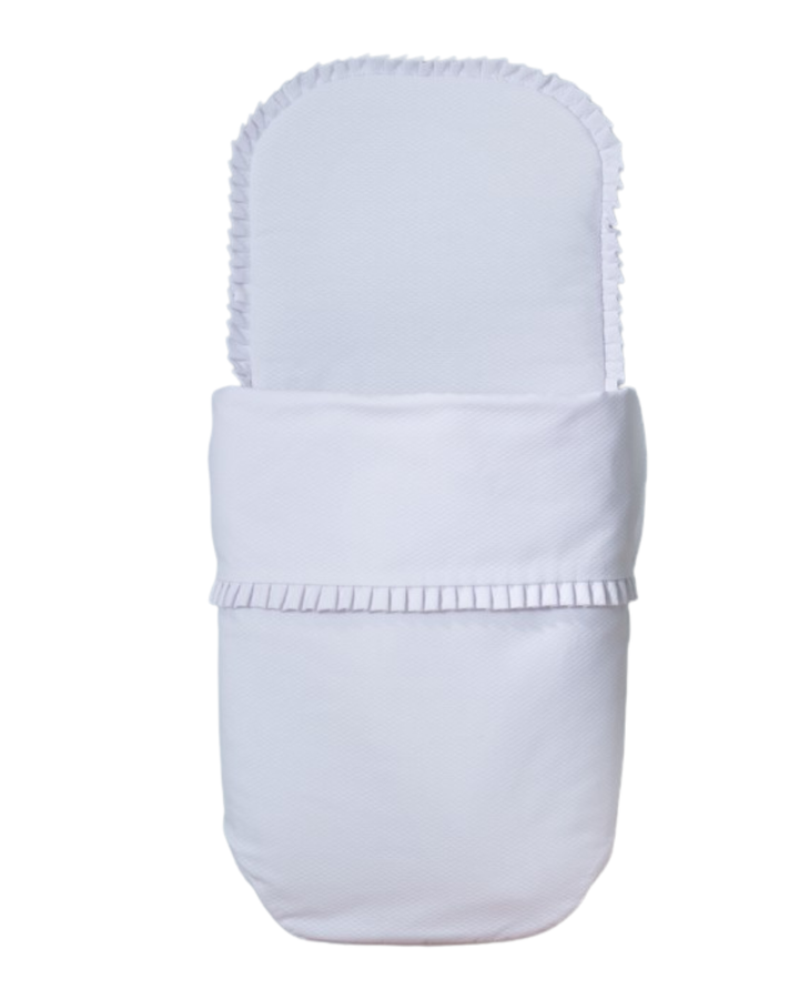 Pique hoes voor de reiswieg van de kinderwagen in wit