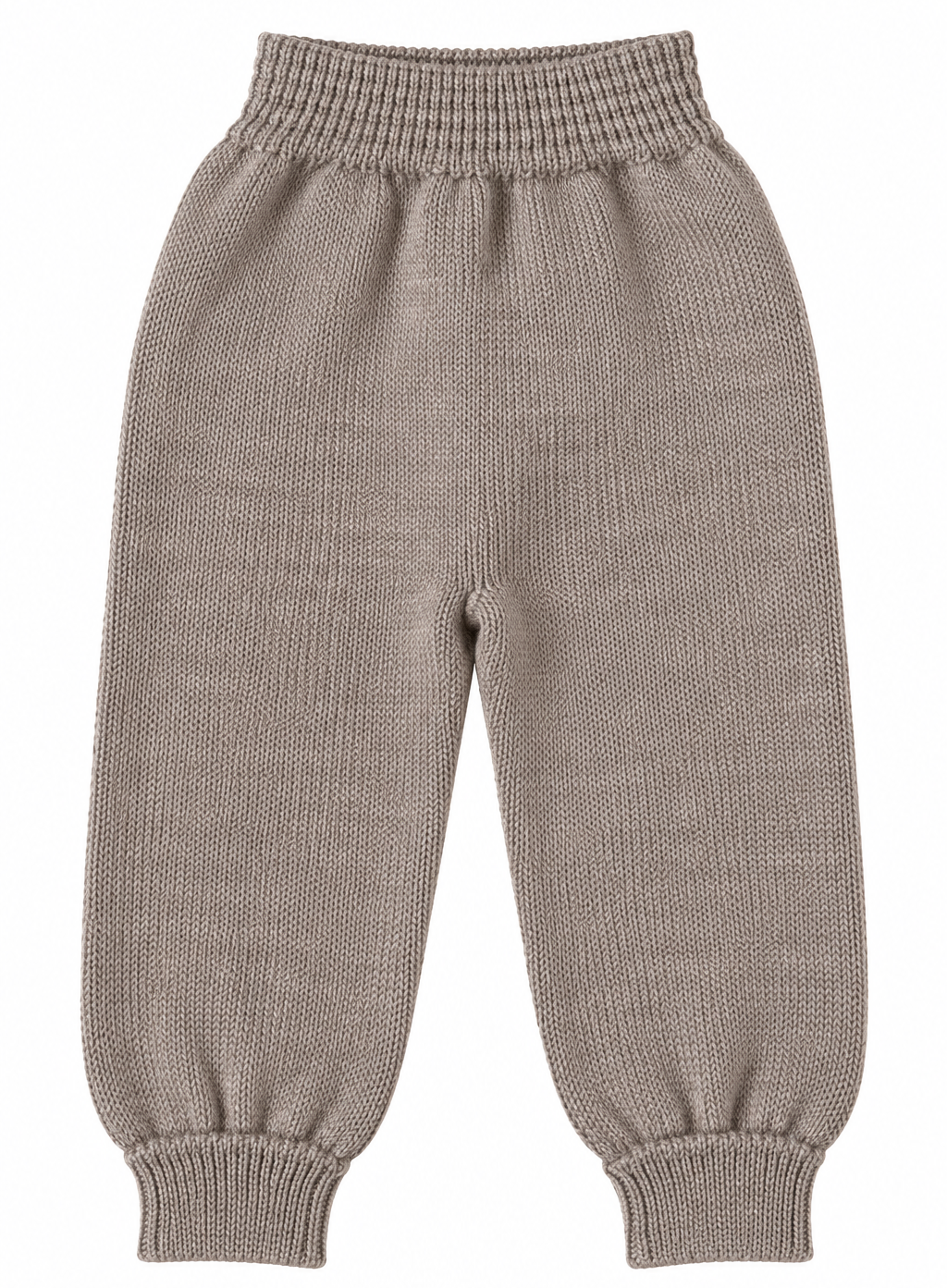 merino gebreid broekje in taupe van wedoble